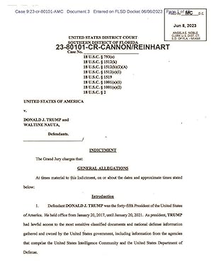 United States V. Donald J. Trump: and Waltine Nauta
                Defendents
